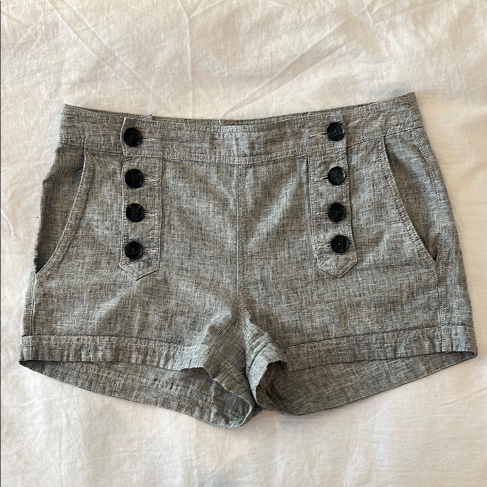 Express Gray Linen Blend Shorts, Size 12